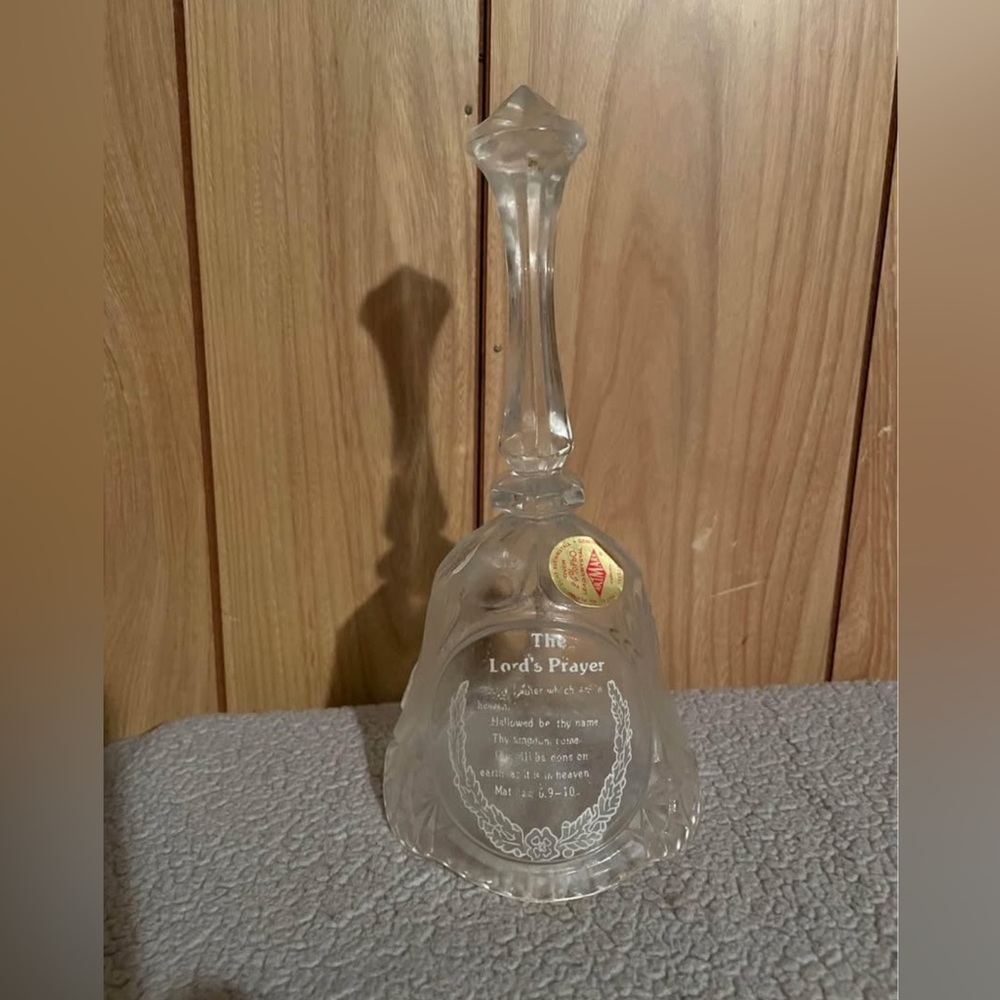 Crystal Bell with Lord's Prayer Etching